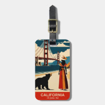 California: The Golden State Luggage Tag