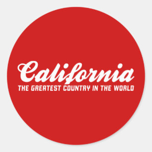 california the greatest country in the world classic round sticker