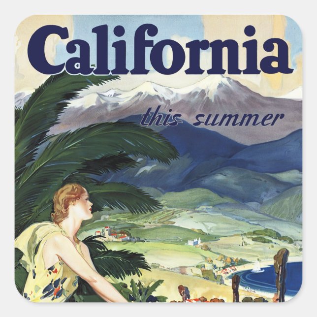 California This Summer Square Sticker (Front)