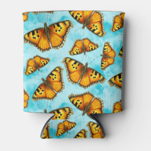 California Tortoiseshell Butterfly Illustration Can Cooler