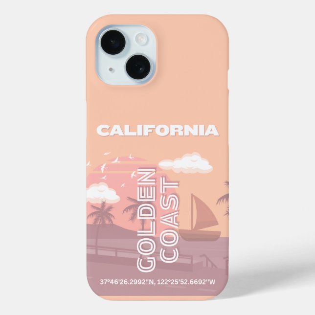 California, Travel Art, Preppy, Pastel Case-Mate iPhone Case (Back)