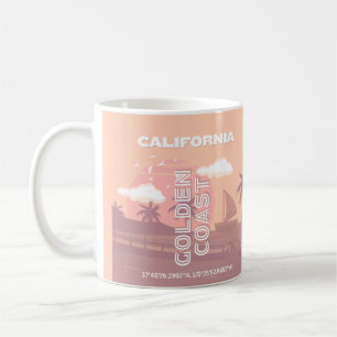California, Travel Art, Preppy, Pastel Coffee Mug