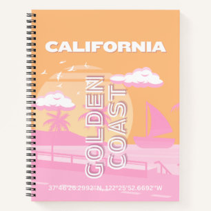 California, Travel Art, Preppy, Preppy Travel Notebook