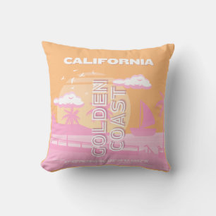 California, Travel Art, Preppy, Preppy Travel Throw Pillow