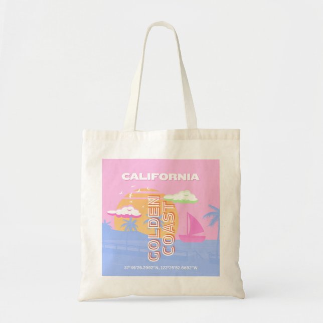 California, Travel Art, Preppy Tote Bag (Front)