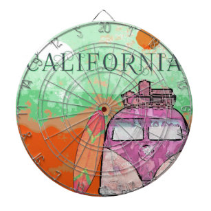 California Travel Poster Dartboard