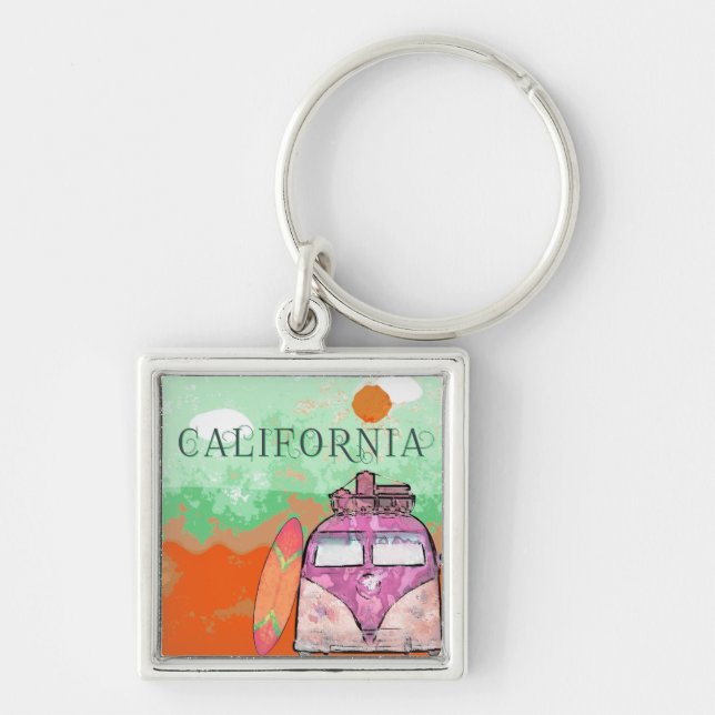 California Travel Poster Keychain (Front)