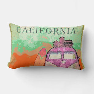 California Travel Poster Lumbar Pillow