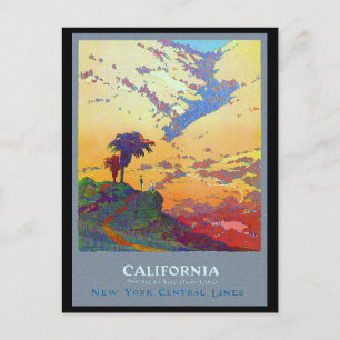 California Travel Poster Postcard