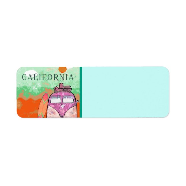 California Travel Poster Return Address Label (Front)