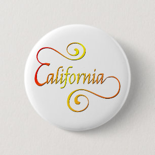 California Typography Art 2 Inch Round Button