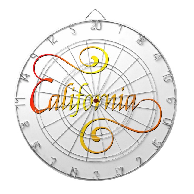 California Typography Art Dartboard (Front)