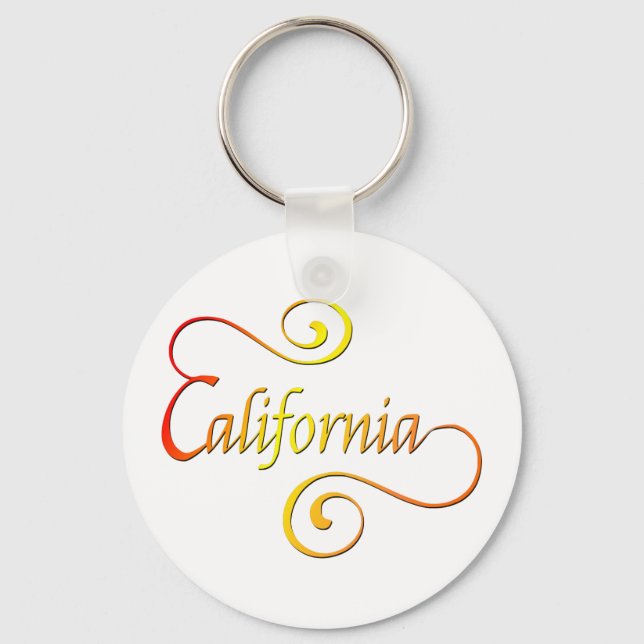 California Typography Art Keychain (Front)