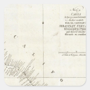 California Uncolored chart Square Sticker