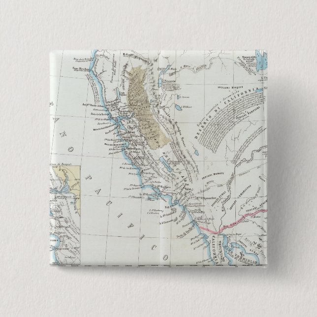 California United States 2 Inch Square Button (Front)