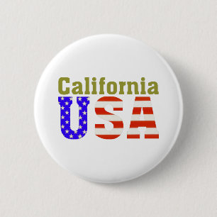 California USA! 2 Inch Round Button