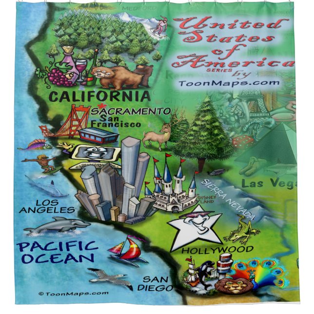 California USA Cartoon Map (Front)