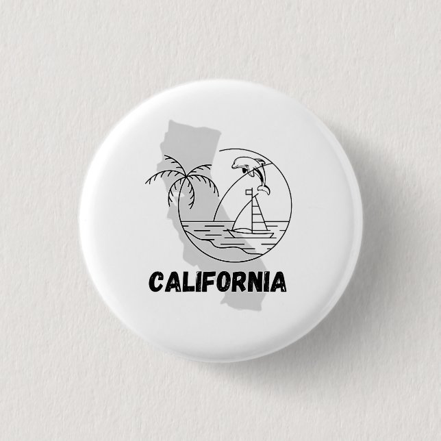 CALIFORNIA USA design 1 Inch Round Button (Front)