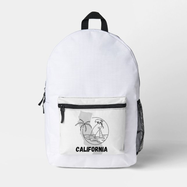 CALIFORNIA USA design Printed Backpack (Front)
