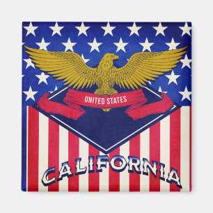 California USA Flag Magnet