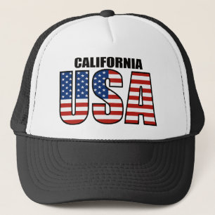 California USA Flag Trucker Hat
