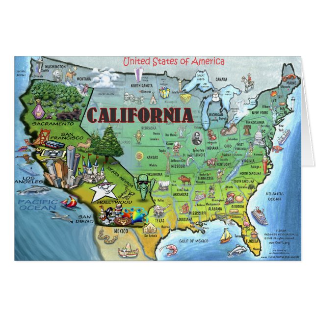 California USA Map (Front Horizontal)