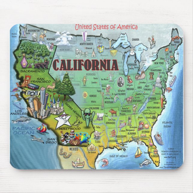 California USA Map Mouse Pad (Front)