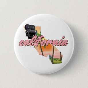 California USA map poster 2 Inch Round Button