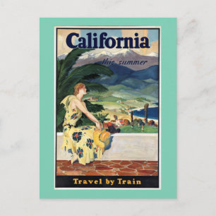 California, USA, Vintage Travel Poster Postcard