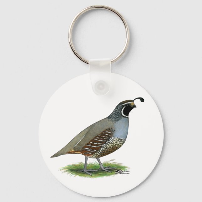 California Valley Quail Keychain (Front)