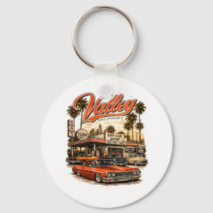 California Valley Retro Keychain Vintage Gas Sta