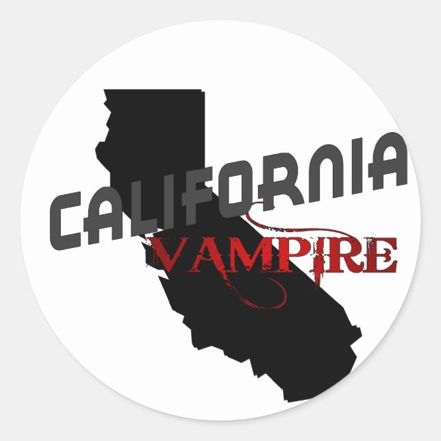 California Vampire Classic Round Sticker (Front)