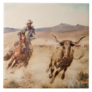 “California Vaquero” by Edward Borein Tile