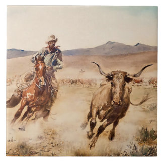 “California Vaquero” by Edward Borein Tile