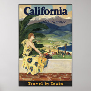 California Vintage American Travel Poster
