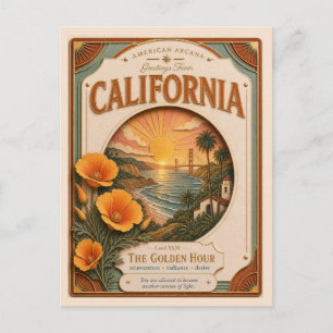 California Vintage Paper Cut American Arcana Postcard
