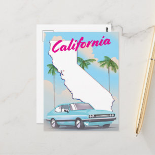 California Vintage style Vacation poster Postcard