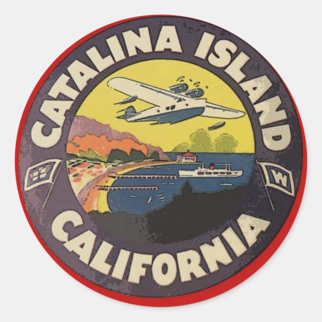 California Vintage Travel Luggage Label (Front)
