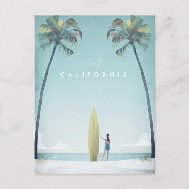 California Vintage Travel Poster - Art Postcard (Front)