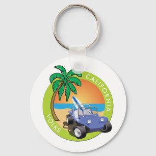 California Volks Dune Buggy with Palms Keychain