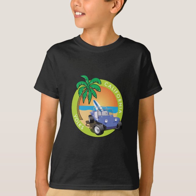 California Volks Dune Buggy with Palms T-Shirt (Front)