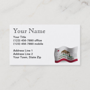 California Waving Flag Business Card