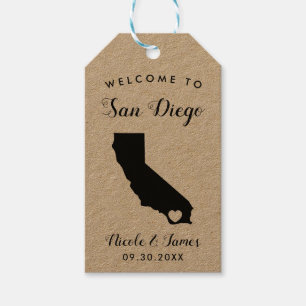 California Wedding Welcome Bag or Box Tags