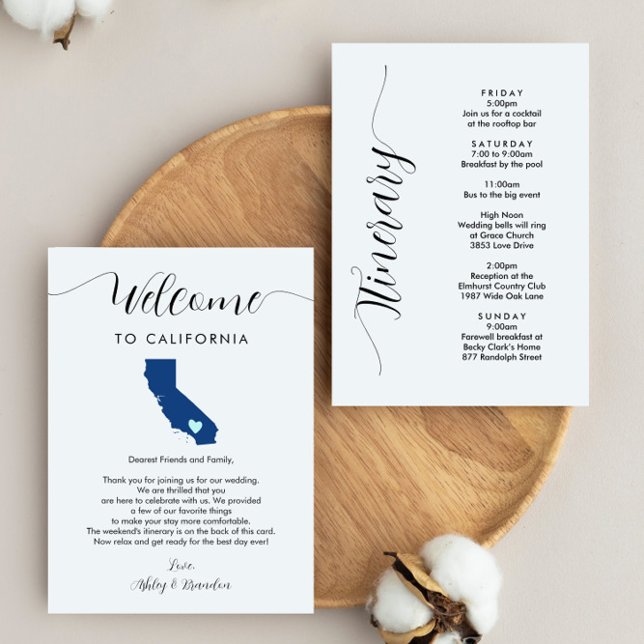 California Wedding Welcome Letter Itinerary Card (Creator Uploaded)