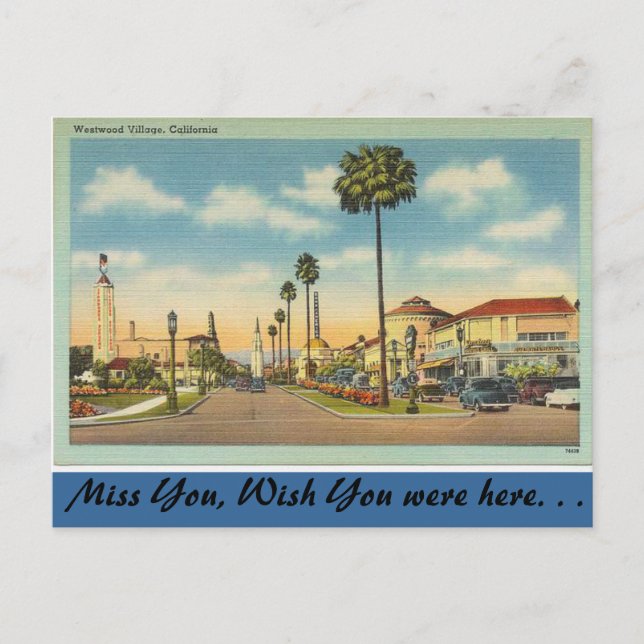 California, Westwood Village Postcard (Front)