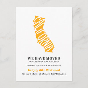 CALIFORNIA We've moved New address New Home Postcard