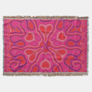 California Wildflower In Pink and Red Throw Blanket