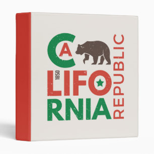 California With Grizzly Bear Logo Binder