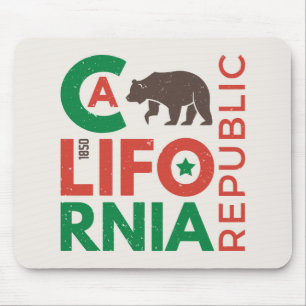 California With Grizzly Bear Logo Mouse Pad