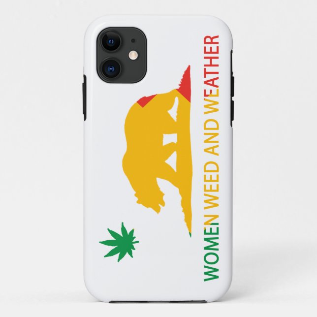 California Women Weed and Weather Flag Case-Mate iPhone Case (Back)